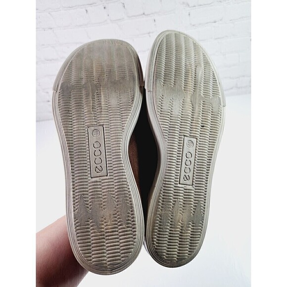 ECCO Slip On Loafers Brown Suede Leather Danish Design Sneakers Mens Size 12 - Picture 7 of 7